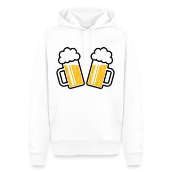 2 chopes à bière À votre santé, à votre santé ! (chopes à bière 2C) - Sweat à capuche Premium bio Homme - blanc - Devant - Nico (187cm)