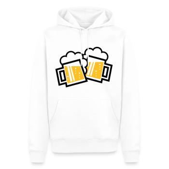 2 chopes à bière bavaroises toast (chopes à bière 2C) - Sweat à capuche Premium bio Homme - blanc - Devant - Nico (187cm)