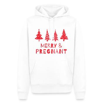 Fröhlich und schwanger an Weihnachten - Männer Premium Bio Hoodie - Weiß - Vorne - Nico (187cm)