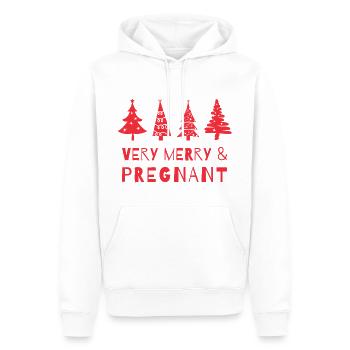 Fröhlich und schwanger an Weihnachten - Männer Premium Bio Hoodie - Weiß - Vorne - Nico (187cm)