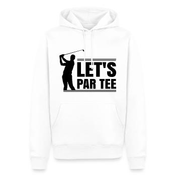 Let’s par tee - Männer Premium Bio Hoodie - Weiß - Vorne - Nico (187cm)