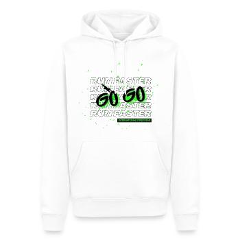 Courez plus vite - Sweat à capuche Premium bio Homme - blanc - Devant - Nico (187cm)