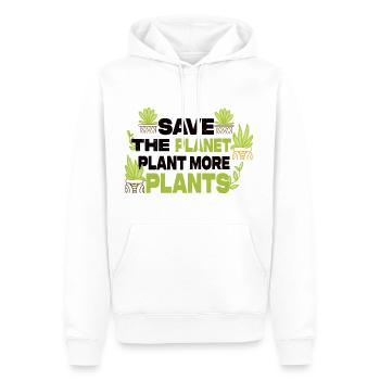 Save The Planet Plant More Plants - Männer Premium Bio Hoodie - Weiß - Vorne - Nico (187cm)