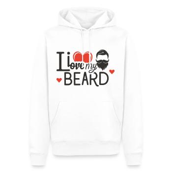 I love my beard 2 - Men’s Premium Organic Hoodie - white - Front - Nico (187cm)