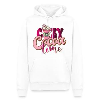 confortable temps chocolat chaud hiver noël Kakao - Sweat à capuche Premium bio Homme - blanc - Devant - Nico (187cm)