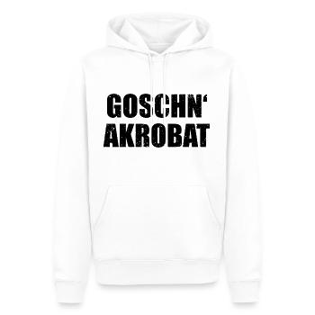 Goschnakrobat - dunkel - Männer Premium Bio Hoodie - Weiß - Vorne - Nico (187cm)