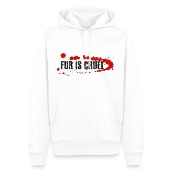 La fourrure est cruelle - Sweat à capuche Premium bio Homme - blanc - Devant - Nico (187cm)