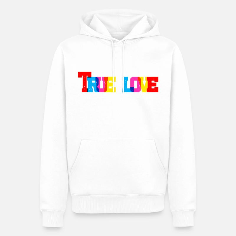 True Love - Männer Premium Bio Hoodie - Weiß
