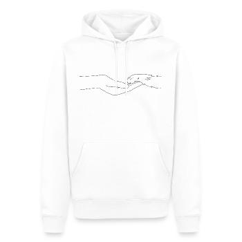 Eine menschliche Hand und eine Hunde Pfote - Männer Premium Bio Hoodie - Weiß - Vorne - Nico (187cm)