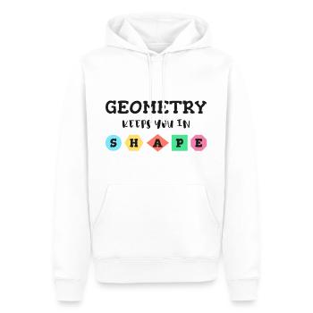 Geometry keeps you in shape, geometric shapes - Men’s Premium Organic Hoodie - white - Front - Nico (187cm)