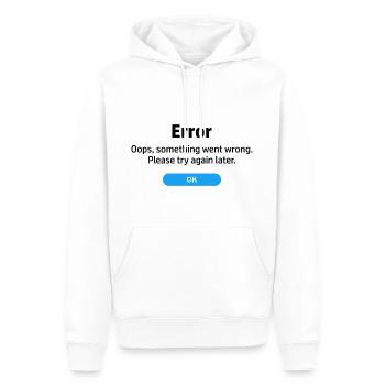 Error something went wrong. Please try again later - Men’s Premium Organic Hoodie - white - Front - Nico (187cm)