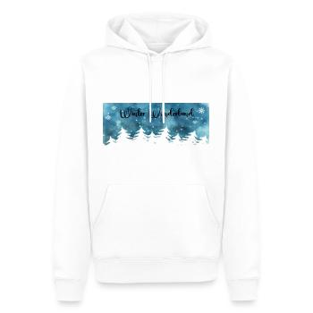 Pays des merveilles hivernales - Sweat à capuche Premium bio Homme - blanc - Devant - Nico (187cm)
