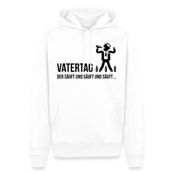 Vatertag – Der Säuft Und Säuft Und Säuft … Bier B - Männer Premium Bio Hoodie - Weiß - Vorne - Nico (187cm)
