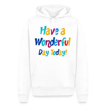 Wonderful Day positive Quotes - Männer Premium Bio Hoodie - Weiß - Vorne - Nico (187cm)