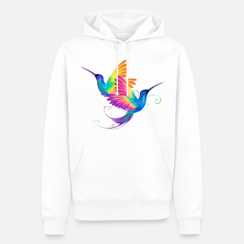 Rainbow bird pride - Männer Premium Bio Hoodie - Weiß