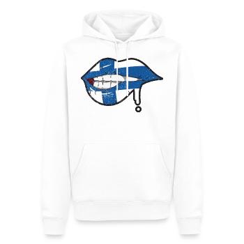 Finnland Flagge Lippen Suomen Lippu - Männer Premium Bio Hoodie - Weiß - Vorne - Nico (187cm)