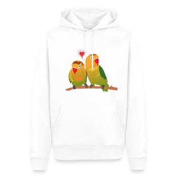 Lovebirds Unzertrennliche Vogelgattung Kuscheln - Männer Premium Bio Hoodie - Weiß - Vorne - Nico (187cm)