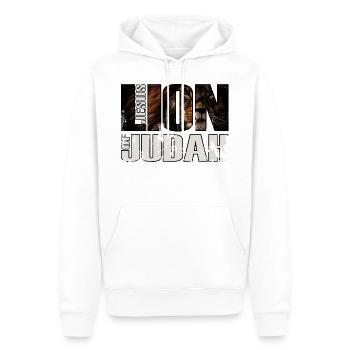 Jesus Löwe von Judah LION of JUDAH Christ Christus - Men’s Premium Organic Hoodie - white - Front - Nico (187cm)