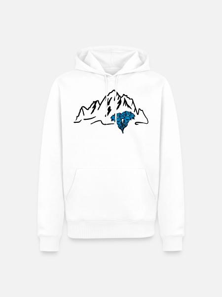 Mountain and gentian - Men’s Premium Organic Hoodie - white