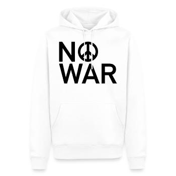 NO WAR Peace Sign Statement - Men’s Premium Organic Hoodie - white - Front - Nico (187cm)