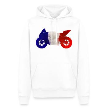 Motorrad Motorsport Frankreich Tricolore - Männer Premium Bio Hoodie - Weiß - Vorne - Nico (187cm)