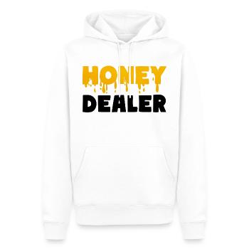 HONEY DEALER Apiculteurs Murmures d’abeilles Miel d’apiculteur - Sweat à capuche Premium bio Homme - blanc - Devant - Nico (187cm)