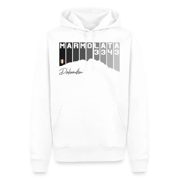 Marmolata Marmolada Dolomiten Dolomiti 3343 Wander - Männer Premium Bio Hoodie - Weiß - Vorne - Nico (187cm)