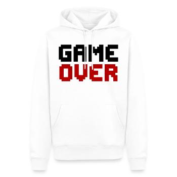 GAME OVER PIXEL Retro Gaming - Sweat à capuche Premium bio Homme - blanc - Devant - Nico (187cm)