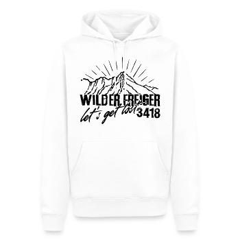 Wilder Freiger 3418 Stubai Stubaital Berg Austria - Männer Premium Bio Hoodie - Weiß - Vorne - Nico (187cm)