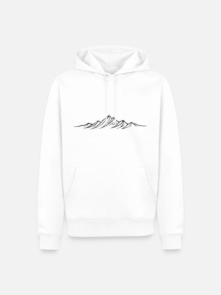 Bergkette - Mountainline Illustration - Männer Premium Bio Hoodie - Weiß
