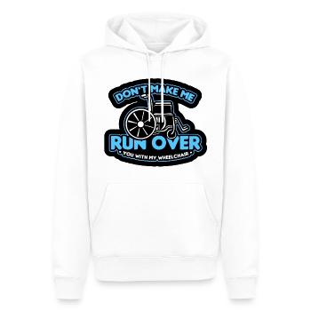 Lass mich dich nicht mit dem Rollstuhl überfahren* - Männer Premium Bio Hoodie - Weiß - Vorne - Nico (187cm)