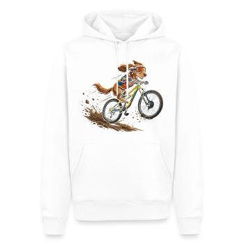 Wild Ride Mountainbike Hund - Männer Premium Bio Hoodie - Weiß - Vorne - Nico (187cm)