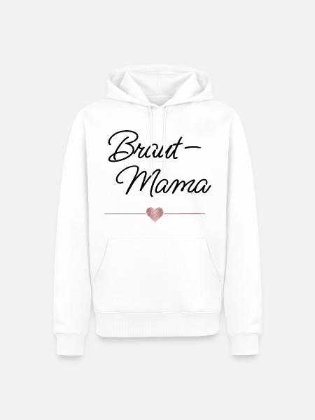 Braut Mama Herz Hochzeit Geschenk - Männer Premium Bio Hoodie - Weiß