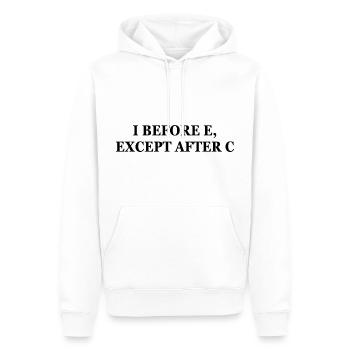 I Before E Except After C | Funny English Teacher - Men’s Premium Organic Hoodie - white - Front - Nico (187cm)