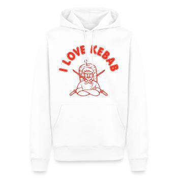 I love Kebab Grill - Men’s Premium Organic Hoodie - white - Front - Nico (187cm)