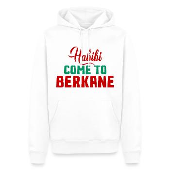 Habibi Come To Berkane - Sweat à capuche Premium bio Homme - blanc - Devant - Nico (187cm)
