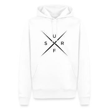 Surfeurs - Surf - Sweat à capuche Premium bio Homme - blanc - Devant - Nico (187cm)
