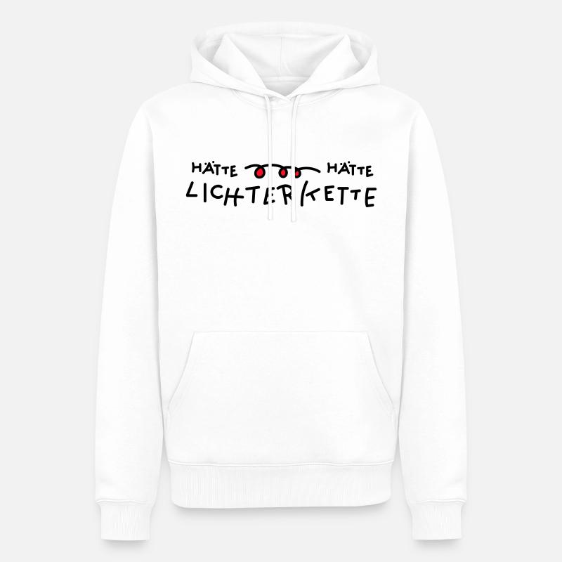 Lichterkette Sprüche - Männer Premium Bio Hoodie - Weiß