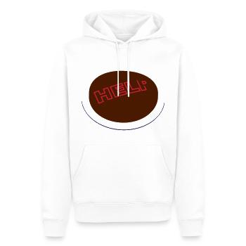 Interrupteur de secours - Sweat à capuche Premium bio Homme - blanc - Devant - Nico (187cm)