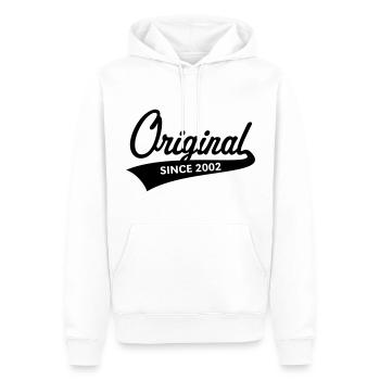 Original depuis 2002 (année de naissance, anniversaire / b) - Sweat à capuche Premium bio Homme - blanc - Devant - Nico (187cm)