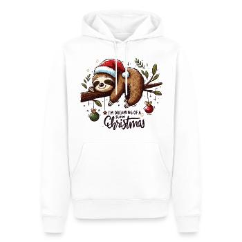 Faultier Sloth I'm dreaming of a slow Christmas - Männer Premium Bio Hoodie - Weiß - Vorne - Nico (187cm)