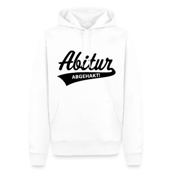 Abitur – Abgehakt! (Abiturient / Abi / Black) - Männer Premium Bio Hoodie - Weiß - Vorne - Nico (187cm)