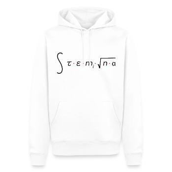 Stemina - Men’s Premium Organic Hoodie - white - Front - Nico (187cm)