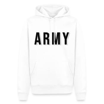 army - Männer Premium Bio Hoodie - Weiß - Vorne - Nico (187cm)
