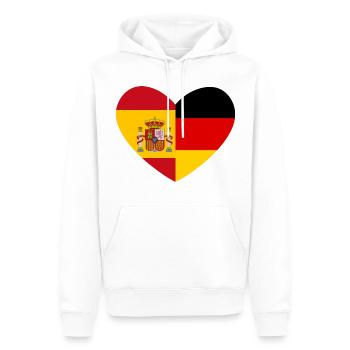 Spanien Deutschland Herz - Männer Premium Bio Hoodie - Weiß - Vorne - Nico (187cm)