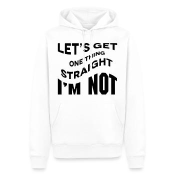 Straight - Männer Premium Bio Hoodie - Weiß - Vorne - Nico (187cm)