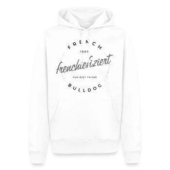 100% Frenchiefiziert - Männer Premium Bio Hoodie - Weiß - Vorne - Nico (187cm)