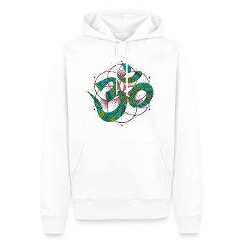 Spiritual Om Sign Psychedelic Pattern - Men’s Premium Organic Hoodie - white - Front - Nico (187cm)