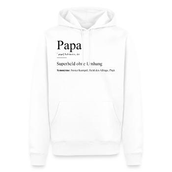 Vatertag Geschenk Papa Superheld ohne Umhang - Männer Premium Bio Hoodie - Weiß - Vorne - Nico (187cm)