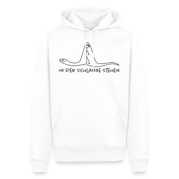 In der Schlange - Wortspiel - Männer Premium Bio Hoodie - Weiß - Vorne - Nico (187cm)